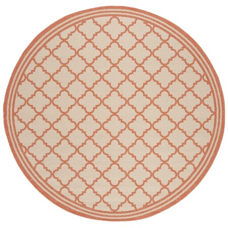 Safavieh Linden 100 6 ft. x 7 in. Round Area Rug - Cream & Rust LND121R-6R